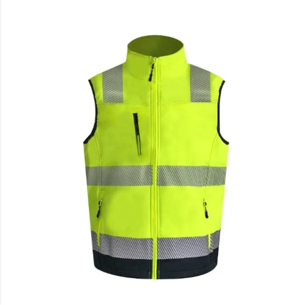Yellow vest with hanging pockets