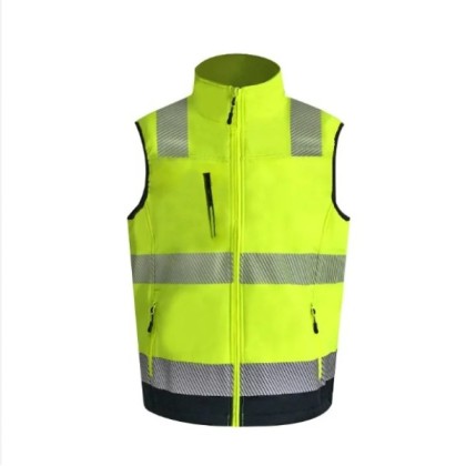Yellow vest with hanging pockets, Yellow vest with hanging pockets